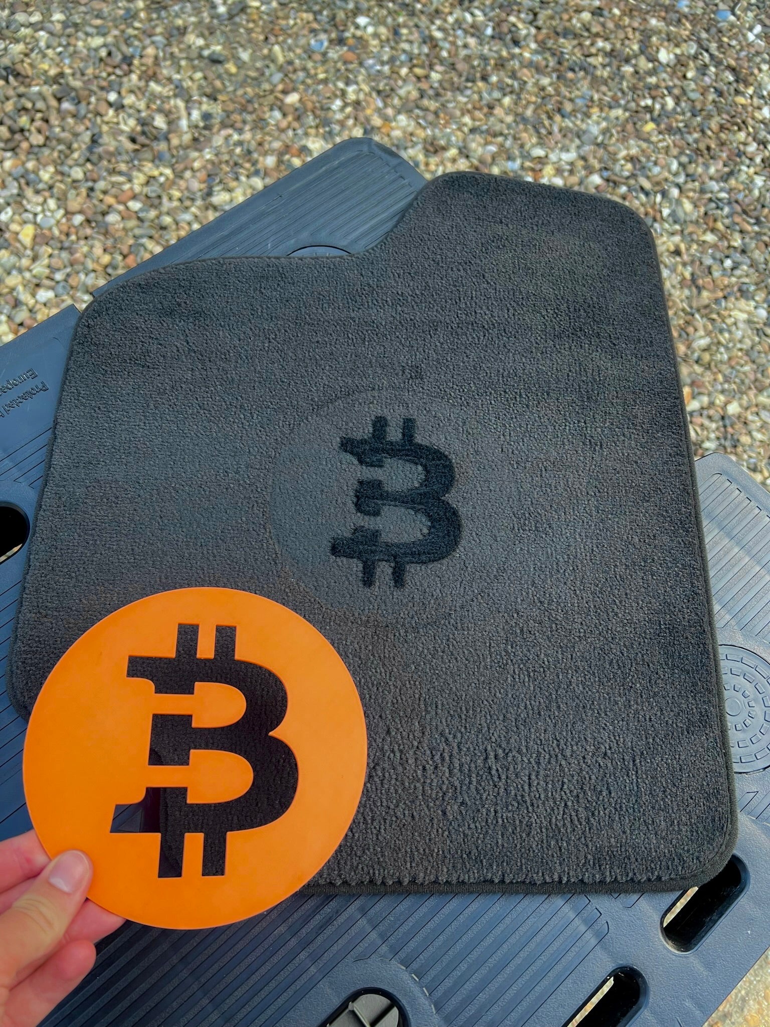 Bitcoin Car Mat Stencil